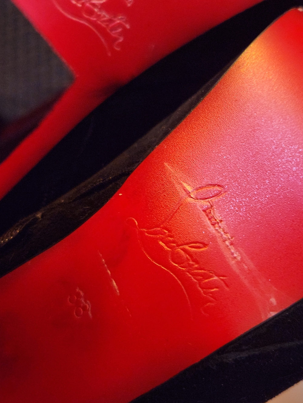 Christian Louboutin Black Suede Platform Boots Red Sole Size 8/8.5 GORGEOUS! - Picture 11 of 15